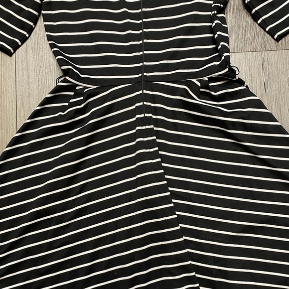 BCX Women’s Fit & Flare Skater Short Sleeve Stripe Dress Black & White Size 3 - Picture 11 of 16